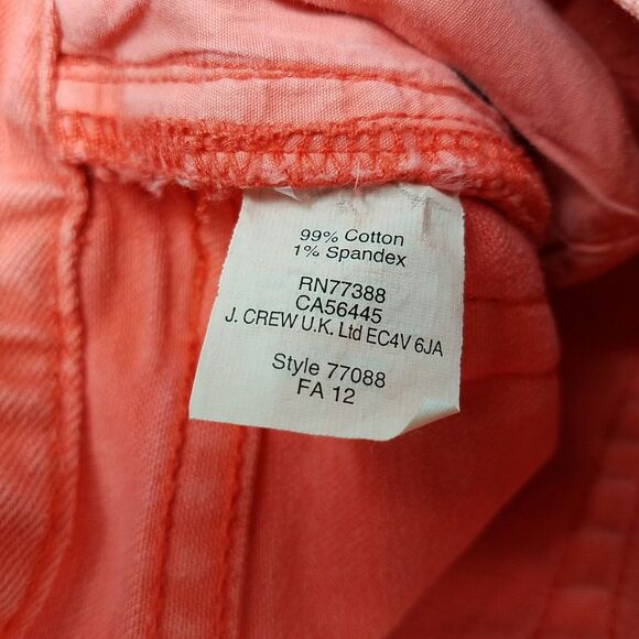 J.Crew Toothpick Jeans Stretch Skinny Coral Pink Casual Spring Size 28 Inseam 27 - Picture 8 of 10
